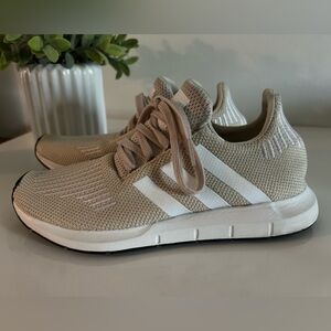 adidas Beige and White Women's Sneakers